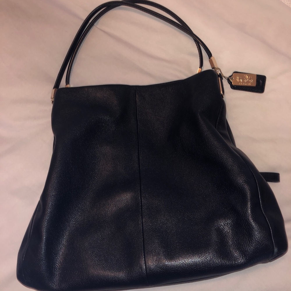 Coach all leather bag